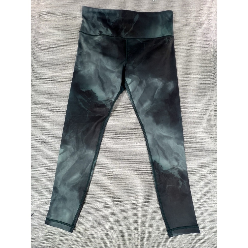 Athleta Elation Printed 7/8 Tight Legging Size L T Green Marine
